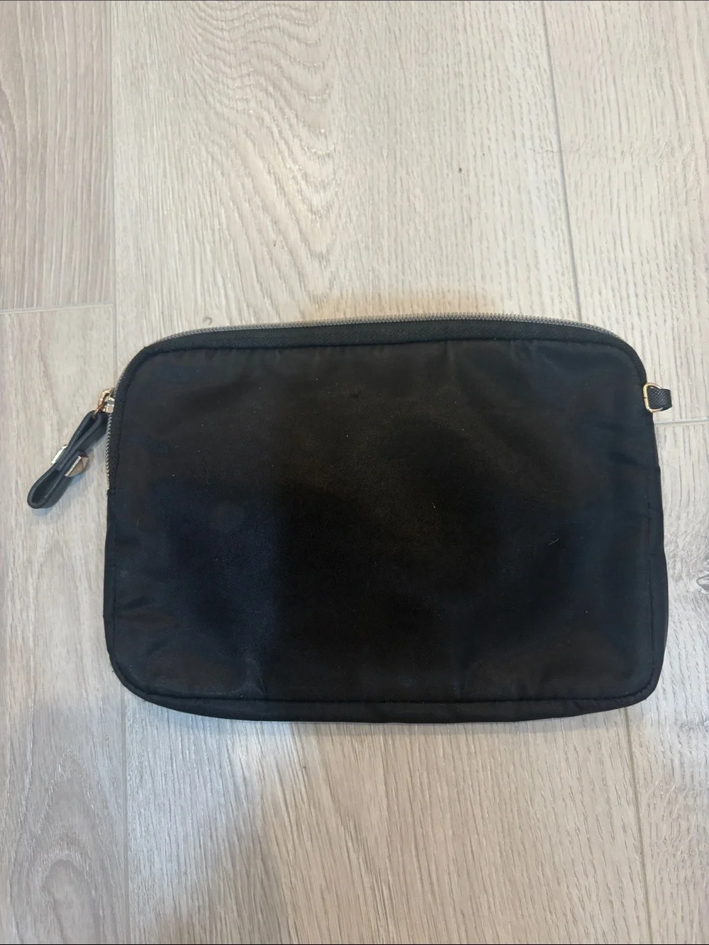 Victoria's Secret Black Makeup Pouch with Gold Logo Plate